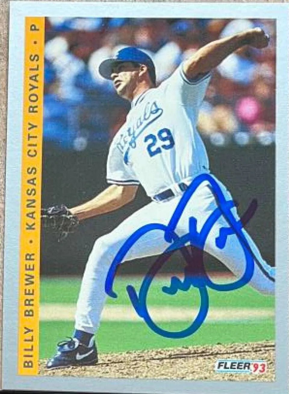 Billy Brewer Signed 1993 Fleer Final Edition Baseball Card - Kansas City Royals