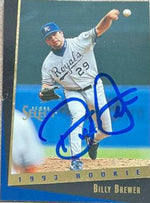 Billy Brewer Signed 1993 Score Select Rookie & Traded Baseball Card - Kansas City Royals