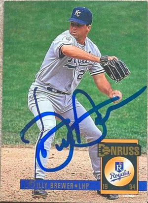 Billy Brewer Signed 1994 Donruss Baseball Card - Kansas City Royals
