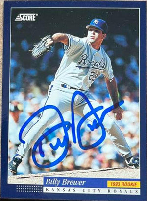 Billy Brewer Signed 1994 Score Baseball Card - Kansas City Royals - PastPros