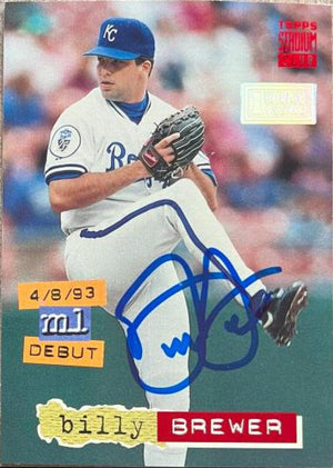 Billy Brewer Signed 1994 Stadium Club First Day Issue Baseball Card - Kansas City Royals - PastPros