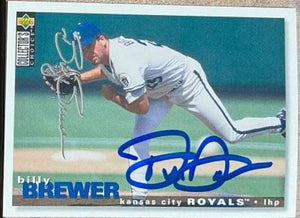 Billy Brewer Signed 1995 Collector's Choice Silver Signature Baseball Card - Kansas City Royals - PastPros