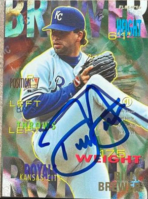 Billy Brewer Signed 1995 Fleer Baseball Card - Kansas City Royals