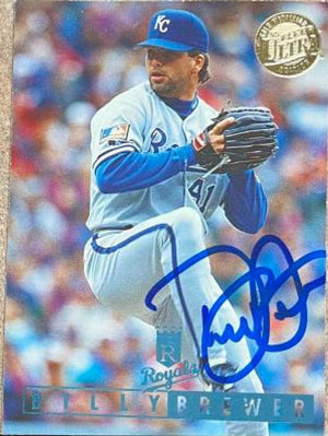 Billy Brewer Signed 1995 Fleer Ultra Gold Medallion Baseball Card - Kansas City Royals - PastPros