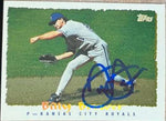 Billy Brewer Signed 1995 Topps Cyberstats Baseball Card - Kansas City Royals