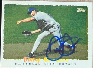 Billy Brewer Signed 1995 Topps Cyberstats Baseball Card - Kansas City Royals - PastPros