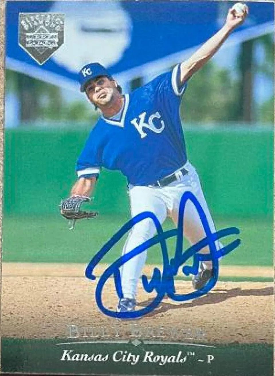 Billy Brewer Signed 1995 Upper Deck Electric Diamond Baseball Card - Kansas City Royals