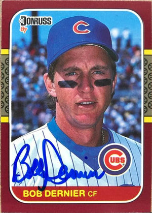 Bob Dernier Signed 1987 Donruss Opening Day Baseball Card - Chicago Cubs