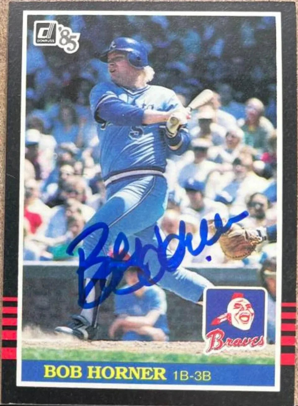 Bob Horner Signed 1985 Donruss Baseball Card - Atlanta Braves - PastPros
