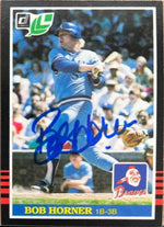 Bob Horner Signed 1985 Leaf Baseball Card - Atlanta Braves