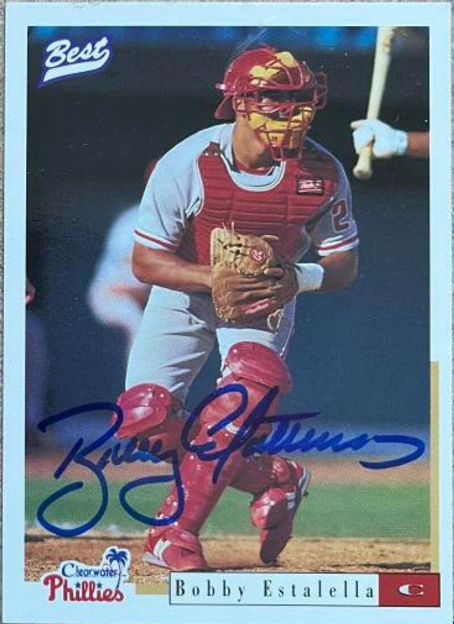 Bobby Estalella Signed 1996 Best Baseball Card - Clearwater Phillies