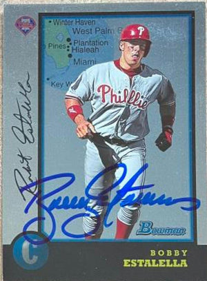 Bobby Estalella Signed 1998 Bowman International Baseball Card - Philadelphia Phillies - PastPros