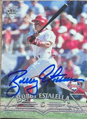 Bobby Estalella Signed 1998 Pacific Silver Baseball Card - Philadelphia Phillies - PastPros
