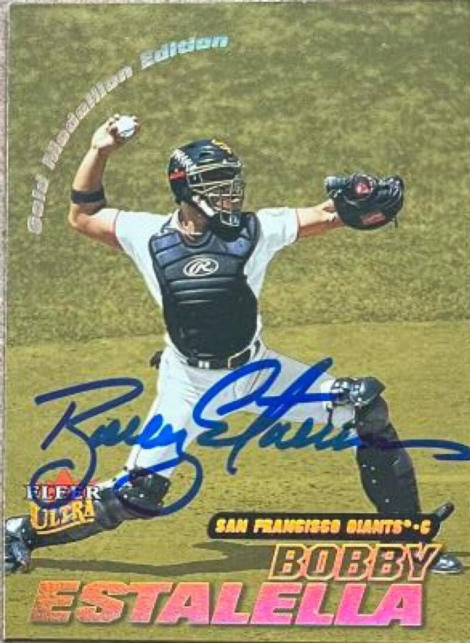 Bobby Estalella Signed 2001 Fleer Ultra Gold Medallion Baseball Card - San Francisco Giants
