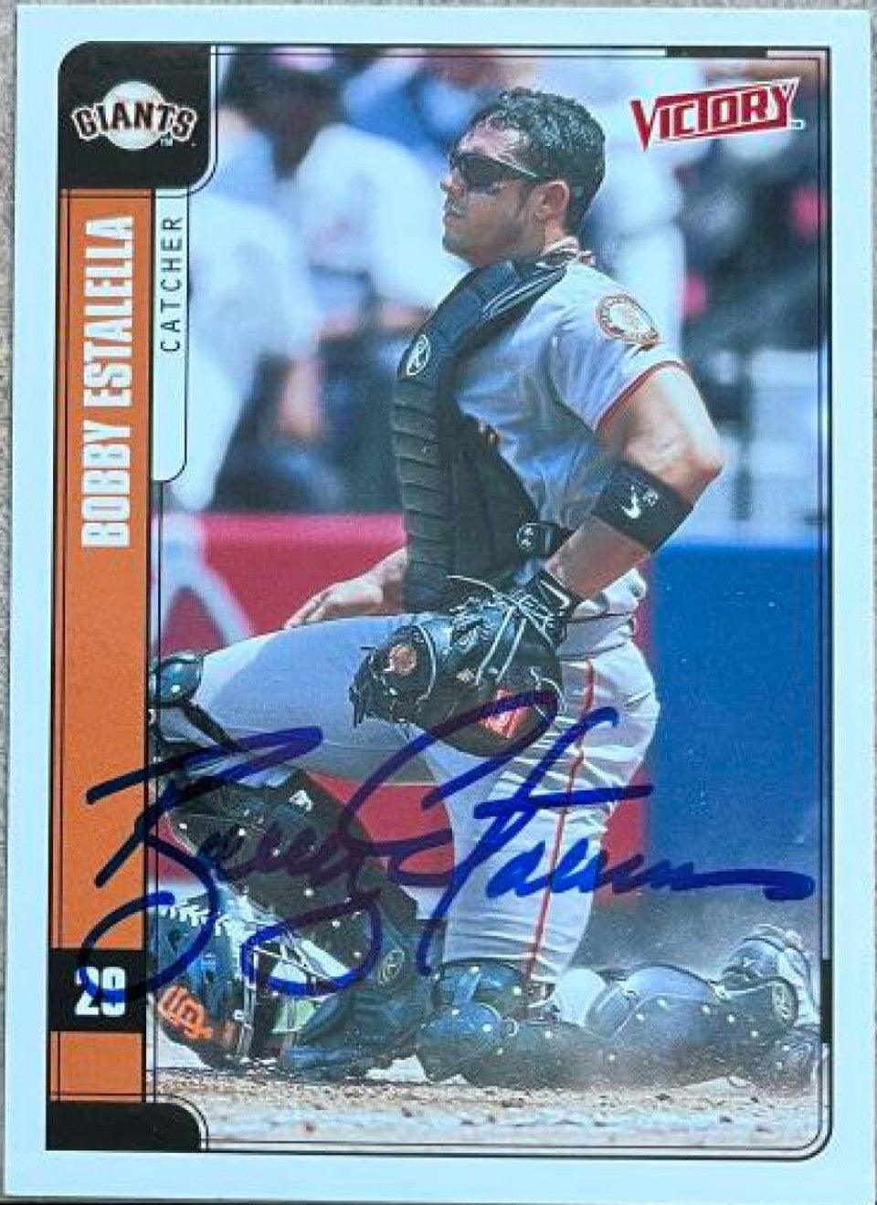 Bobby Estalella Signed 2001 Upper Deck Victory Baseball Card - San Francisco Giants - PastPros