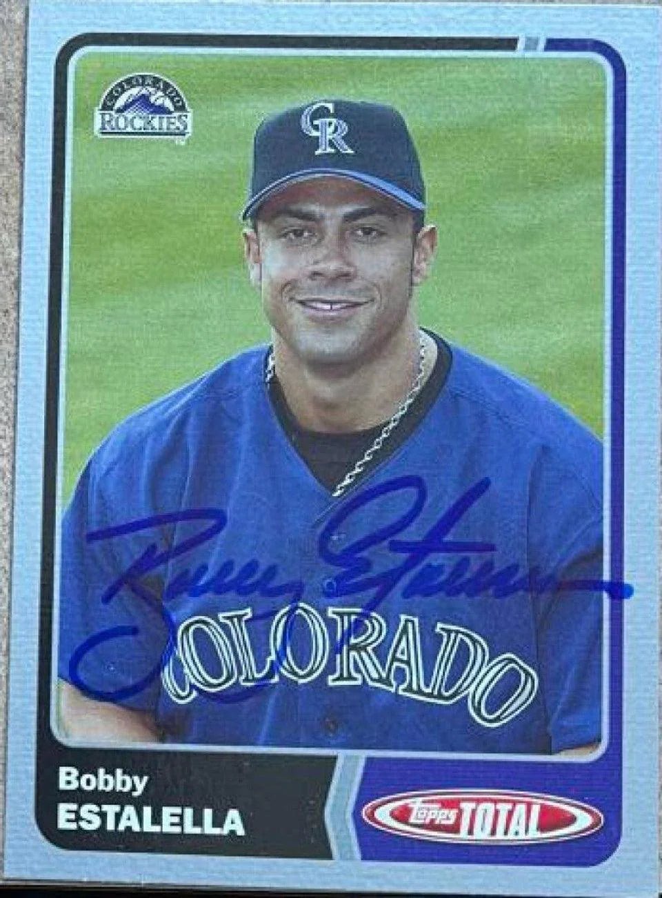 Bobby Estalella Signed 2003 Topps Total Silver Baseball Card - Colorado Rockies