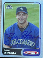 Bobby Estalella Signed 2003 Topps Total Silver Baseball Card - Colorado Rockies