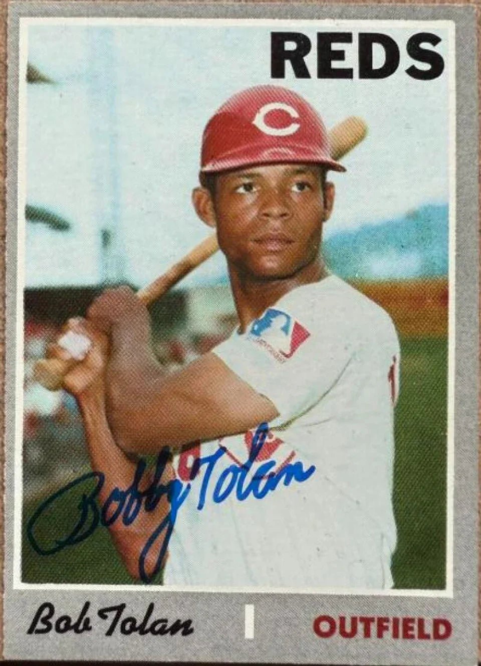 Bobby Tolan Signed 1970 Topps Baseball Card - Cincinnati Reds