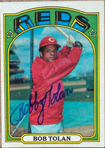 Bobby Tolan Signed 1972 Topps Baseball Card - Cincinnati Reds