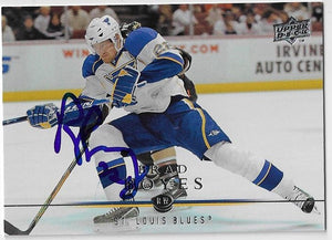 Brad Boyes Signed 2008-09 Upper Deck Hockey Card - St Louis Blues