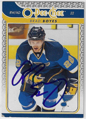 Brad Boyes Signed 2009-10 O-Pee-Chee Hockey Card - St Louis Blues