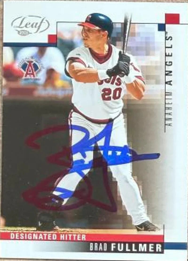 Brad Fullmer Signed 2003 Leaf Baseball Card - Anaheim Angels #1