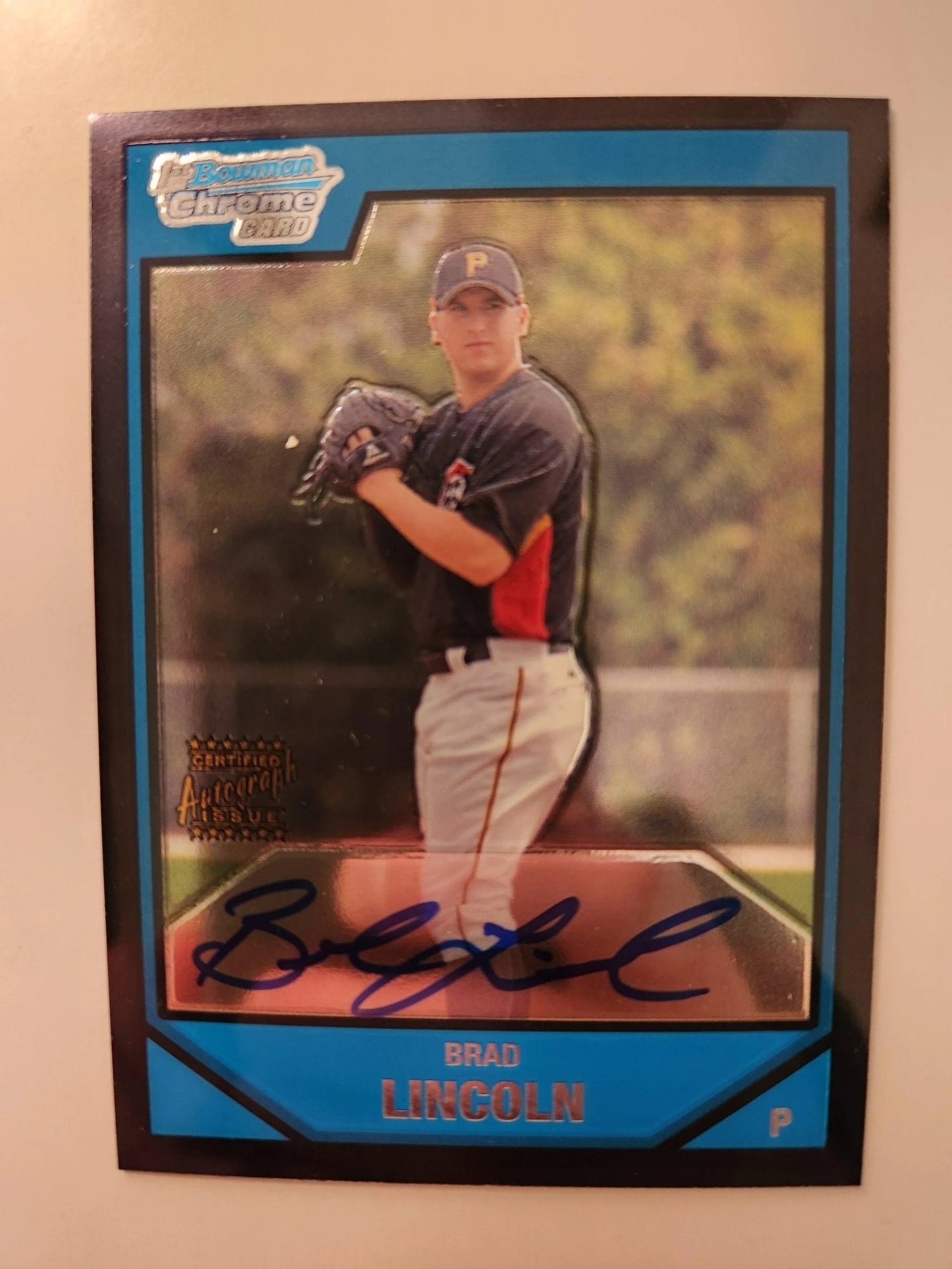 Brad Lincoln Signed 2007 Bowman Chrome Prospects Baseball Card - Pittsburgh Pirates #BC254 AU