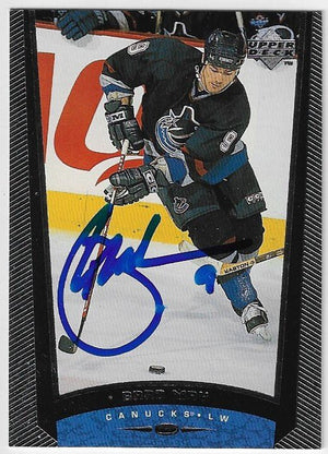 Brad May Signed 1998-99 Upper Deck Hockey Card - Vancouver Canucks