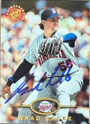 Brad Radke Signed 1995 Stadium Club Baseball Card - Minnesota Twins