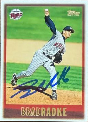 Brad Radke Signed 1997 Topps Baseball Card - Minnesota Twins
