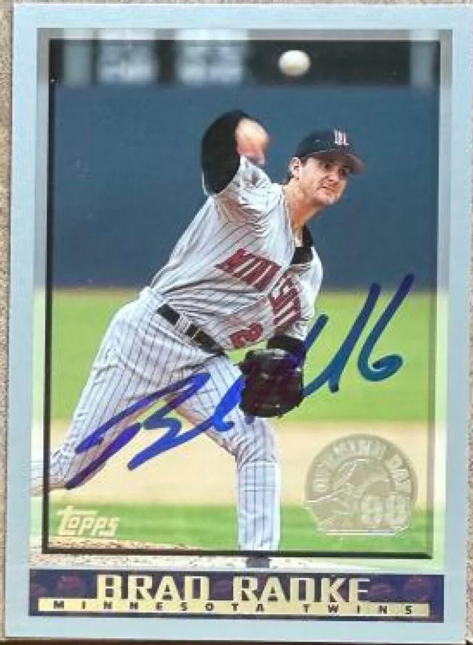 Brad Radke Signed 1998 Topps Opening Day Baseball Card - Minnesota Twins
