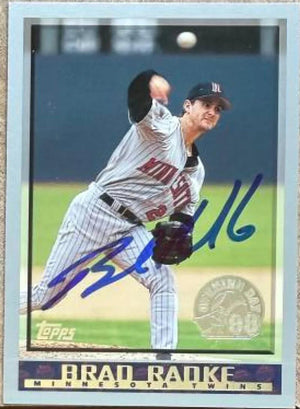 Brad Radke Signed 1998 Topps Opening Day Baseball Card - Minnesota Twins