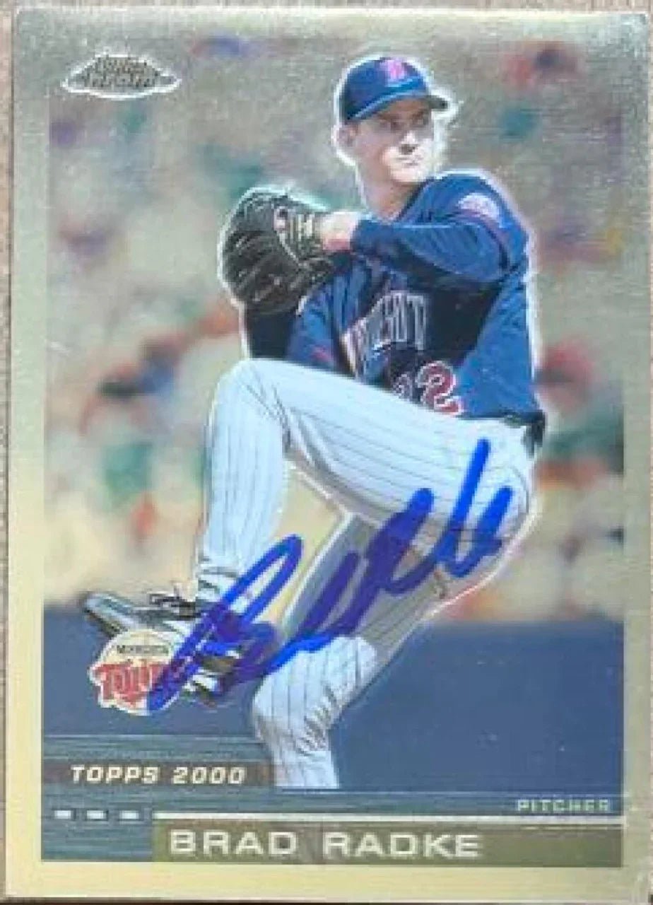 Brad Radke Signed 2000 Topps Chrome Baseball Card - Minnesota Twins