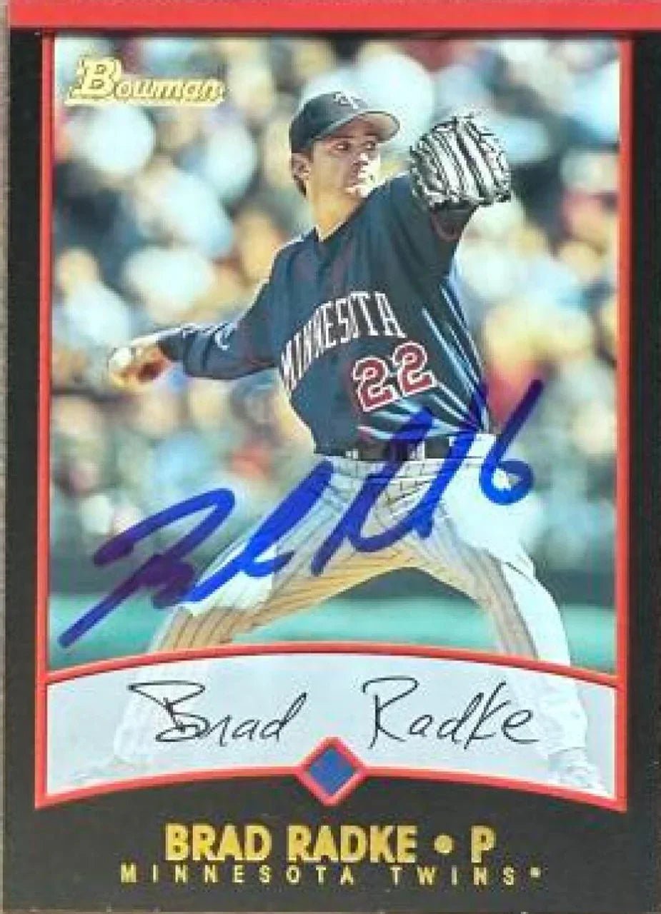Brad Radke Signed 2001 Bowman Baseball Card - Minnesota Twins