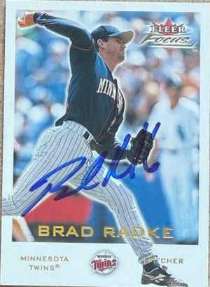 Brad Radke Signed 2001 Fleer Focus Baseball Card - Minnesota Twins
