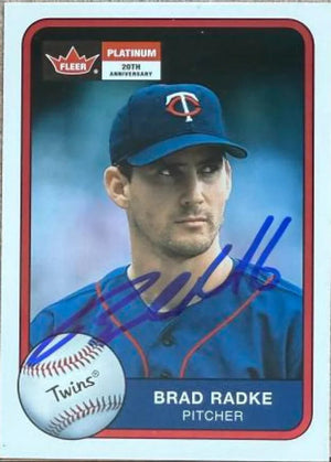 Brad Radke Signed 2001 Fleer Platinum Baseball Card - Minnesota Twins