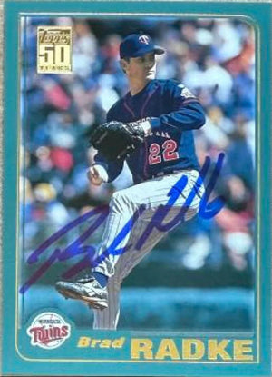 Brad Radke Signed 2001 Topps Baseball Card - Minnesota Twins