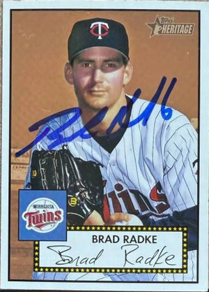 Brad Radke Signed 2001 Topps Heritage Baseball Card - Minnesota Twins (Red Back)