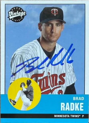Brad Radke Signed 2001 Upper Deck Vintage Baseball Card - Minnesota Twins