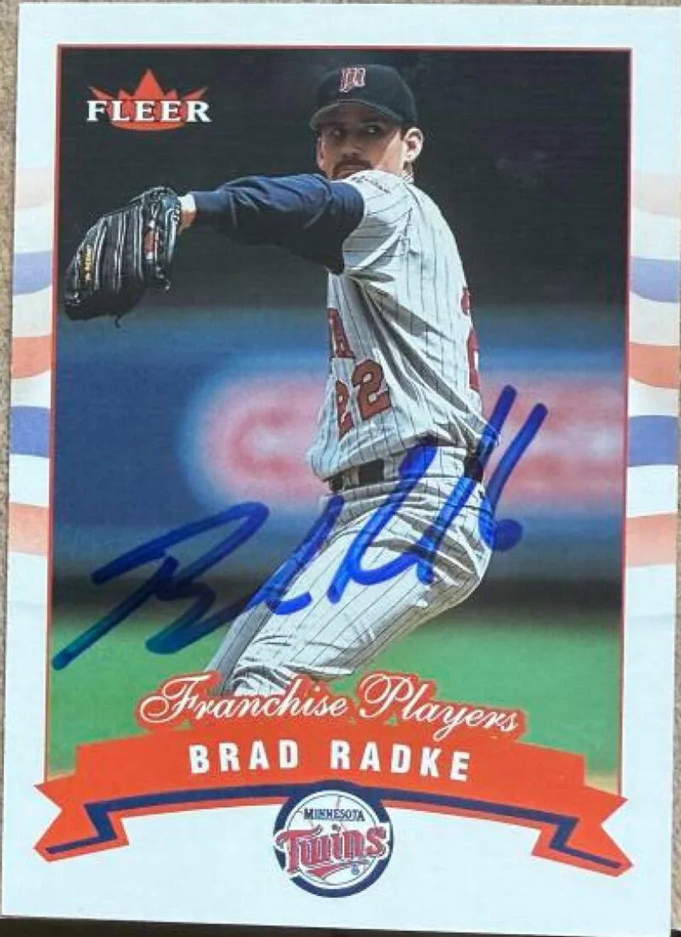 Brad Radke Signed 2002 Fleer Baseball Card - Minnesota Twins #17