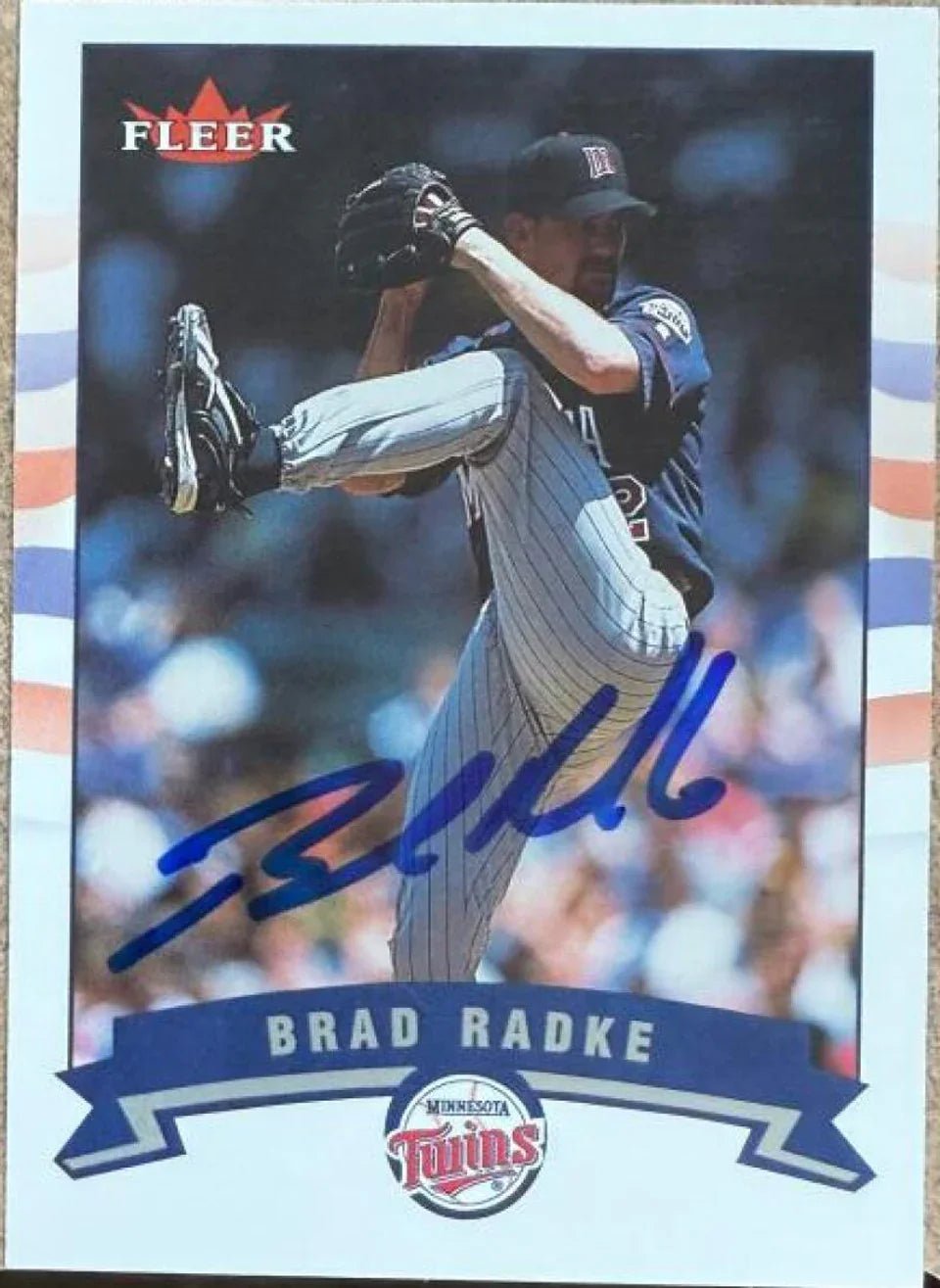 Brad Radke Signed 2002 Fleer Baseball Card - Minnesota Twins #417