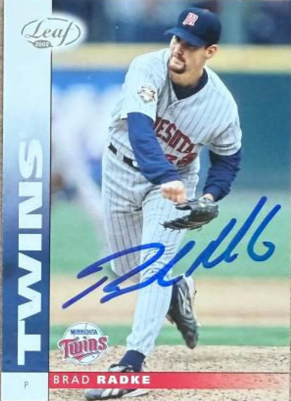 Brad Radke Signed 2002 Leaf Baseball Card - Minnesota Twins