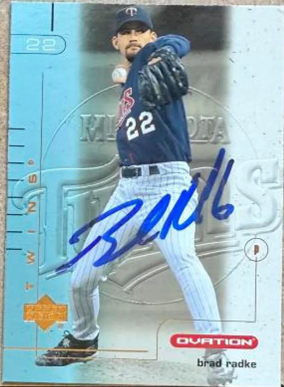 Brad Radke Signed 2002 Upper Deck Ovation Baseball Card - Minnesota Twins