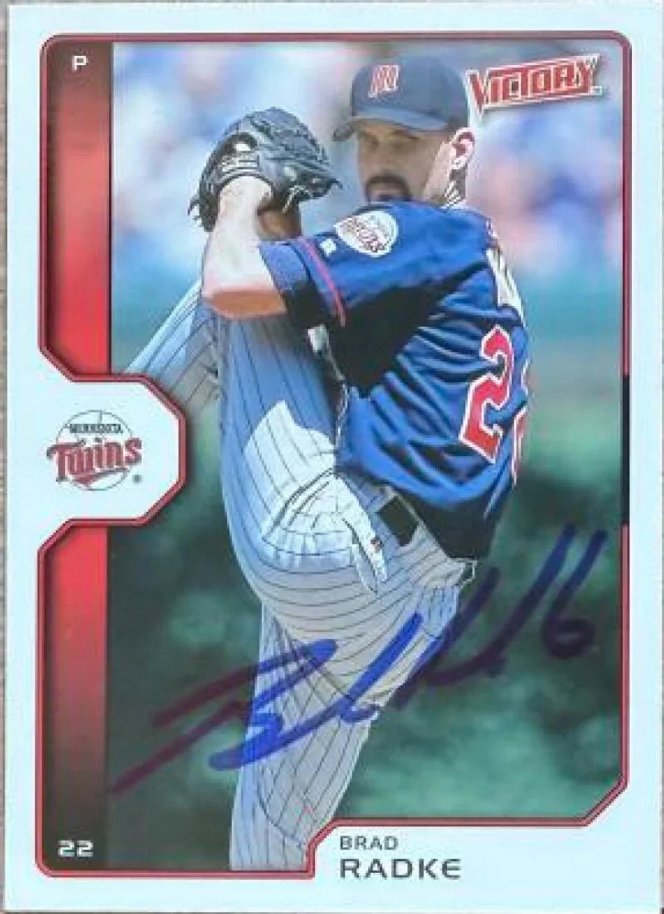 Brad Radke Signed 2002 Upper Deck Victory Baseball Card - Minnesota Twins