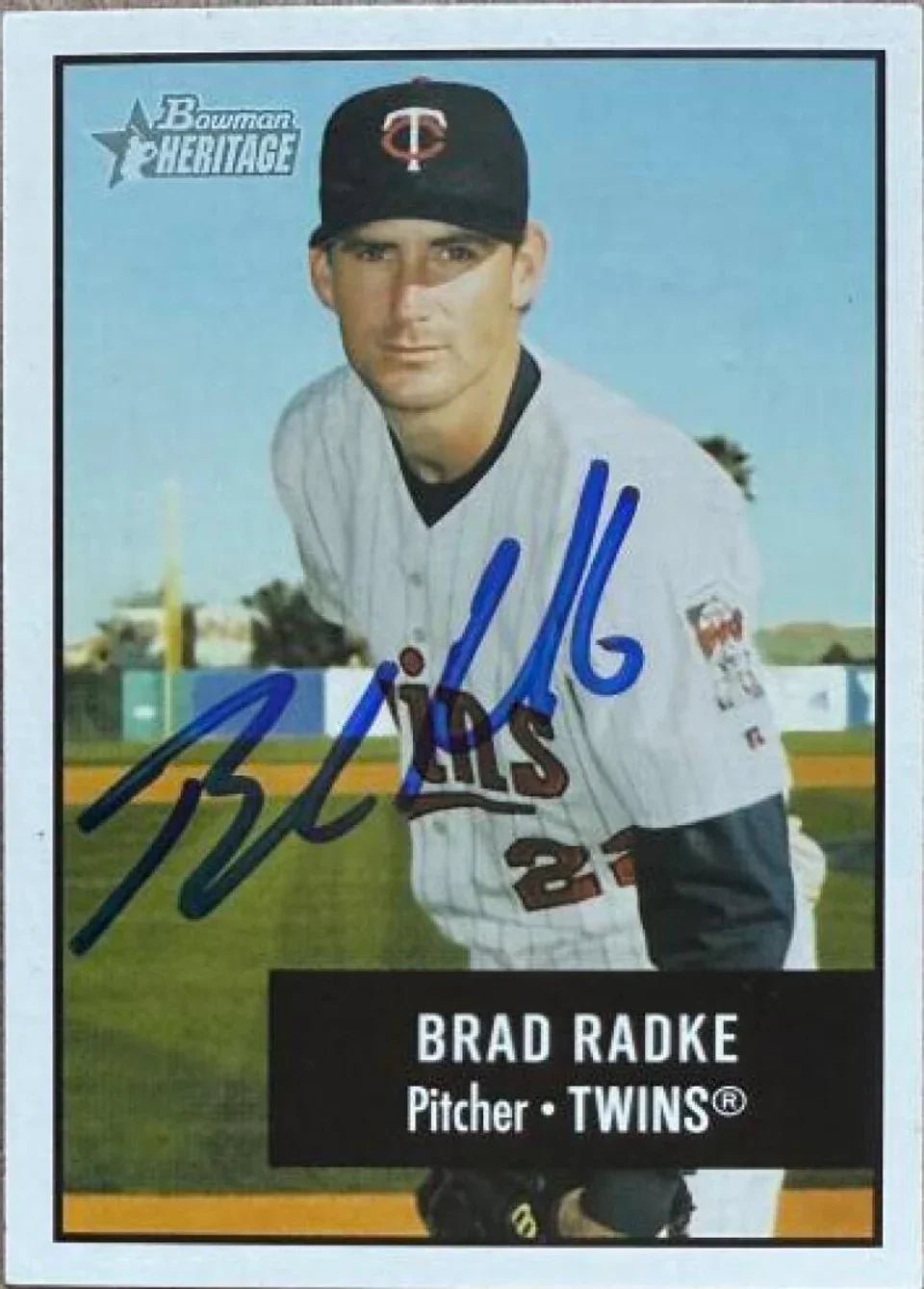 Brad Radke Signed 2003 Bowman Heritage Baseball Card - Minnesota Twins
