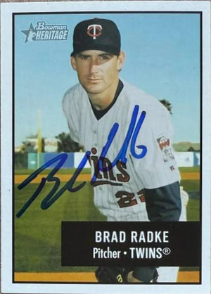 Brad Radke Signed 2003 Bowman Heritage Baseball Card - Minnesota Twins