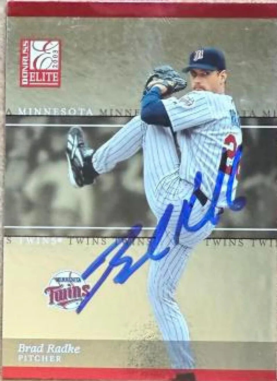 Brad Radke Signed 2003 Donruss Elite Baseball Card - Minnesota Twins