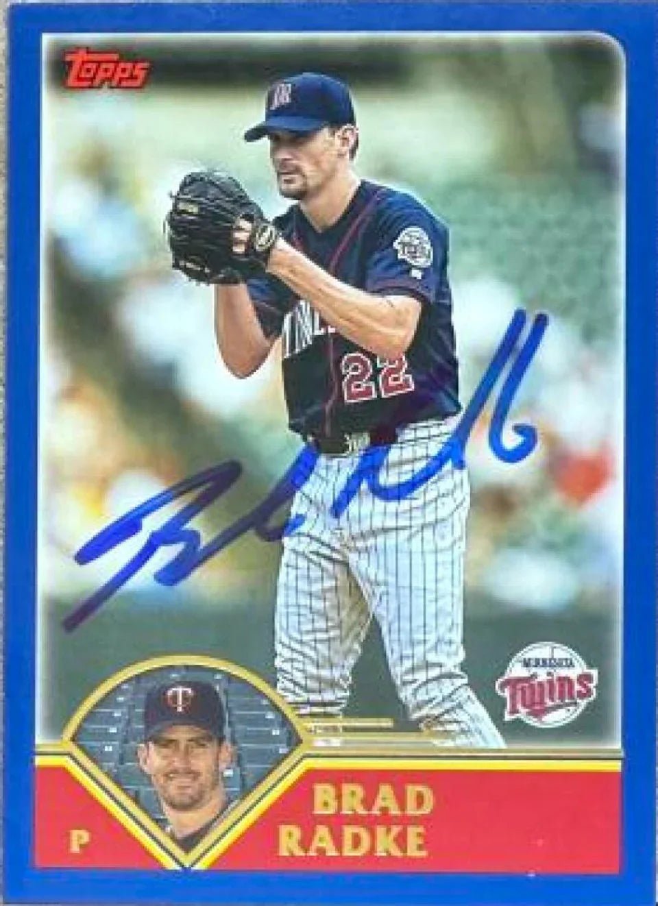 Brad Radke Signed 2003 Topps Baseball Card - Minnesota Twins