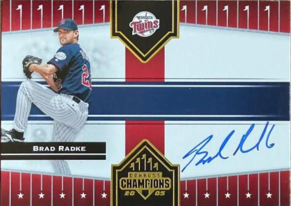 Brad Radke Signed 2005 Donruss Champions Baseball Card - Minnesota Twins