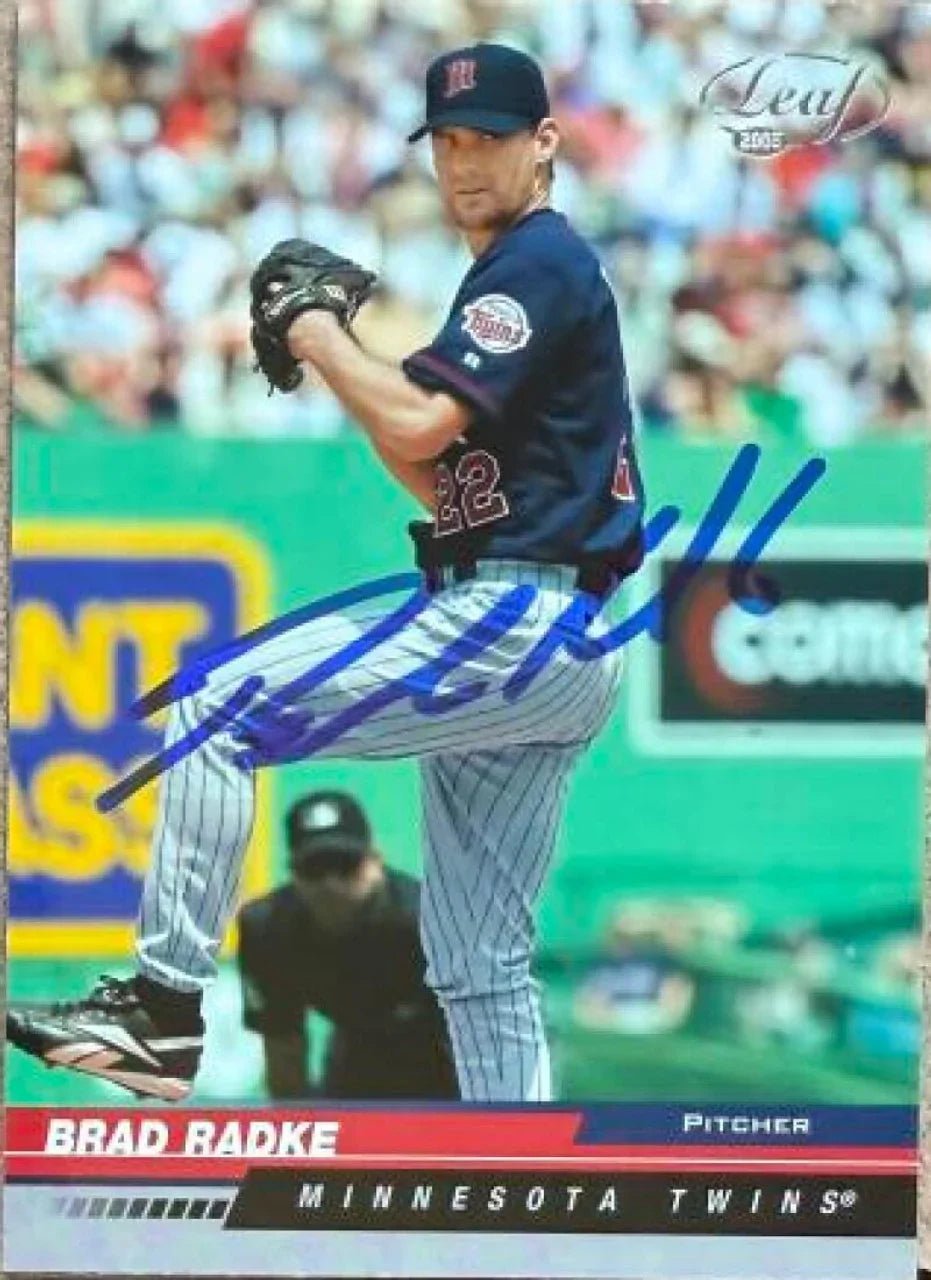 Brad Radke Signed 2005 Leaf Baseball Card - Minnesota Twins